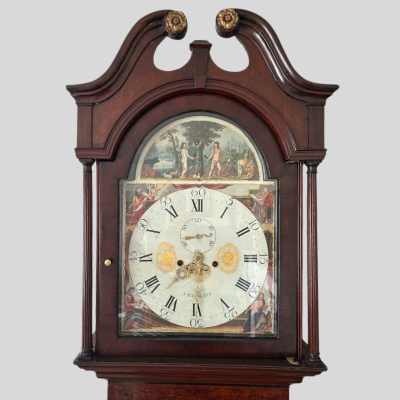 Longcase Automaton Longcase Grandfather Clock Lovely looking comanding Longcase clock circa 1785 eight day duration which strikes each hour on a cast bell